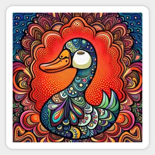 Quacky, the Colorful Duck Sticker